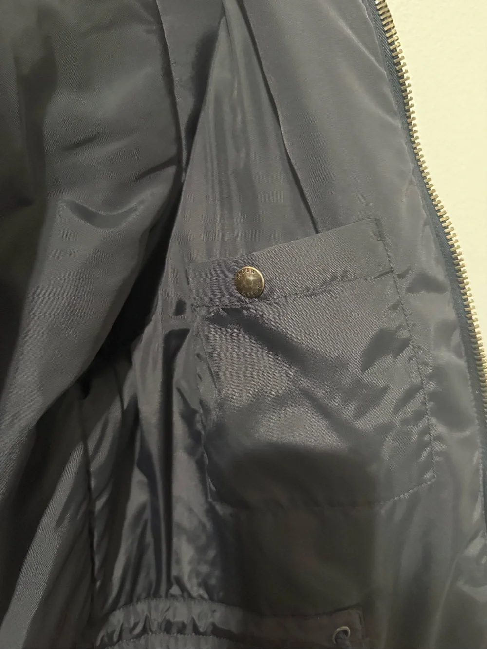 J. Crew jacket Hooded Parka in midnight Navy blue